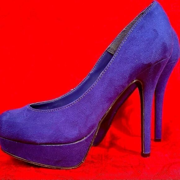 CANDIES BLUE/PURPLE SUEDE SPIKES w PLATFORM 8 M - Picture 1 of 6